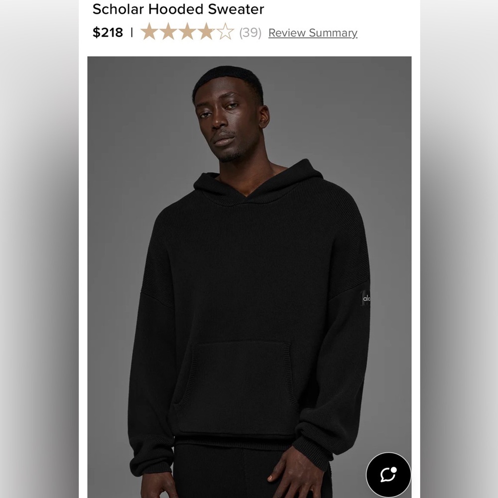 ALO Yoga Men's Black Scholar Heavy Hoodie